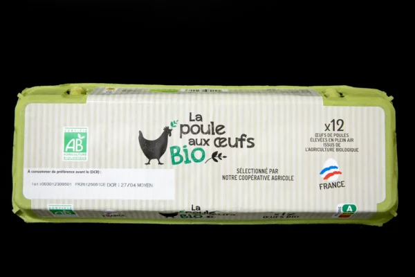 Boite 10 œufs Bio, La Poule Aux œufs. Élevées en plein air issus de l'agriculture biologique - Le Dépôt Gardois