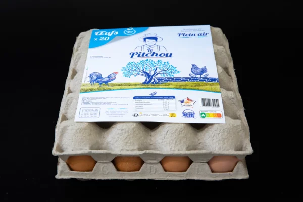Boite 20 œufs Plein Air, Le Pitchou. Les poules sont élevées en plein air - Le Dépôt Gardois
