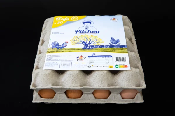 Boite 20 œufs Sol, Le Pitchou. Les poules sont élevées au sol - Le Dépôt Gardois